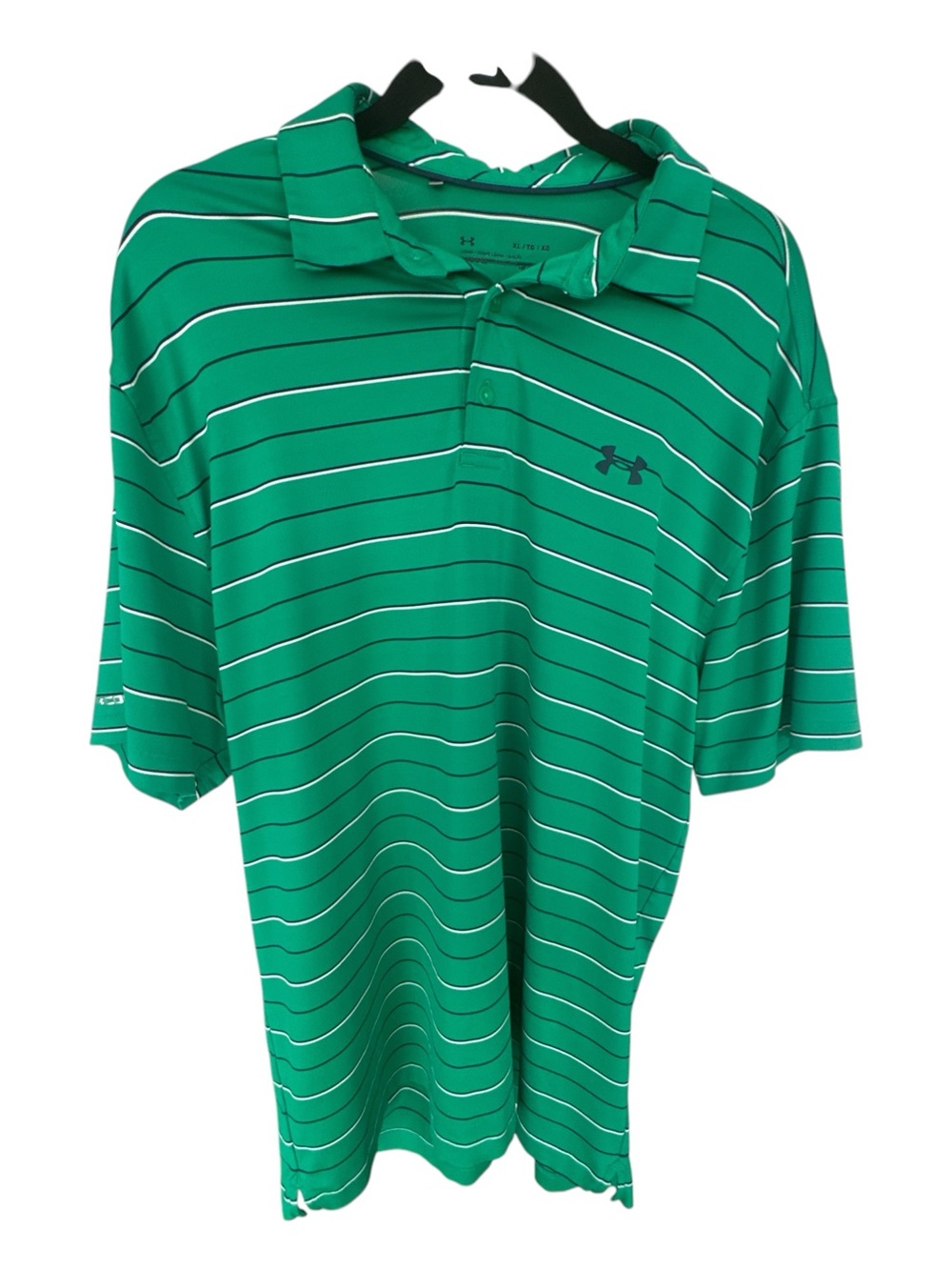 Under Armour Green Striped Performance Polo